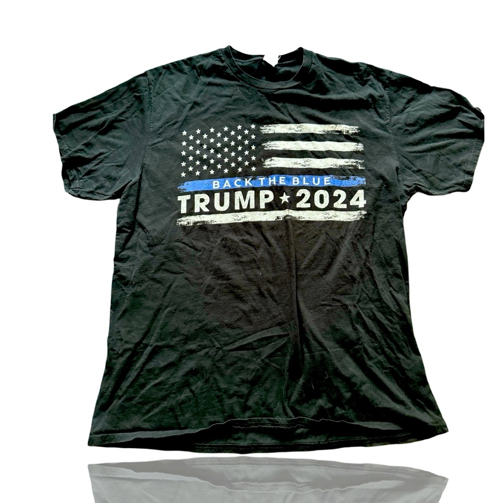 Trump for President: Back the Blue 2024 Campaign T-Shirt: MAGA: XL